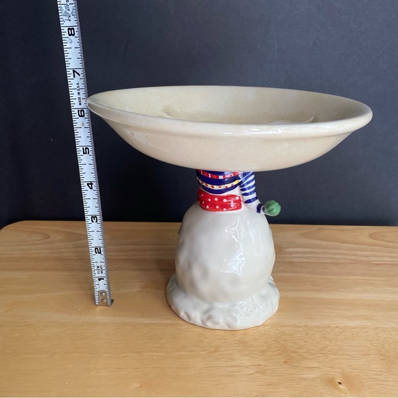 ONEIDA Snowman Winter Compote Ceramic Dish - Picture 7 of 8